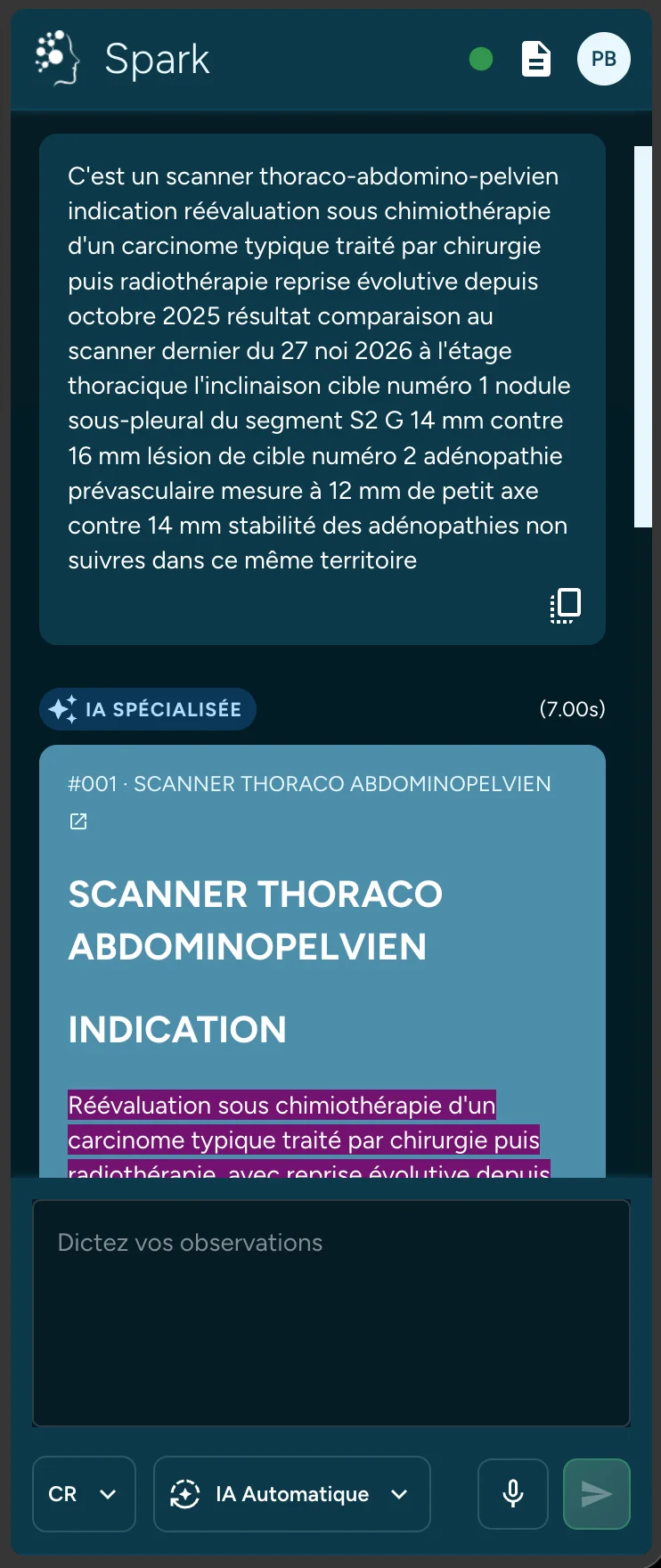 Compte rendu structuré généré par Spark
